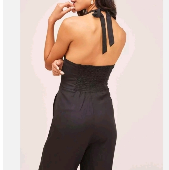 NEW ASTR The Label Kris Halter Jumpsuit Black Sleeveless - Picture 2 of 6
